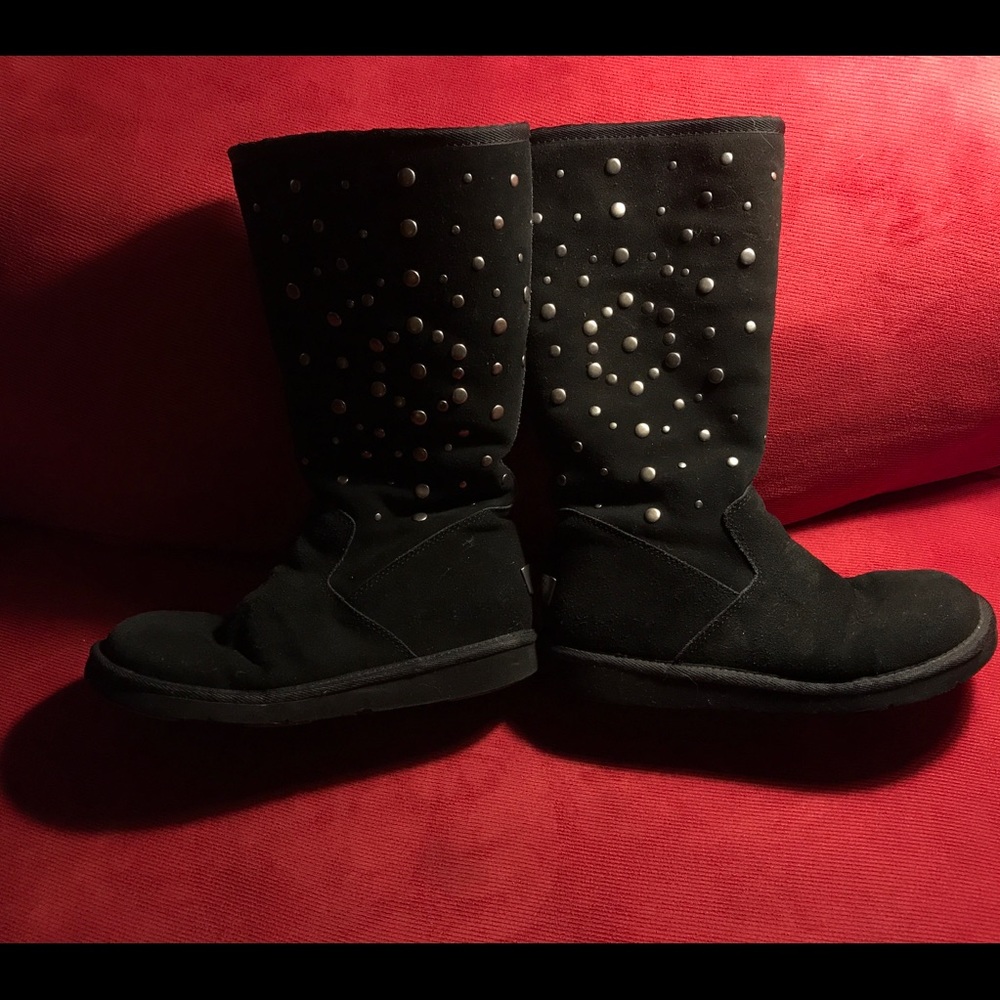 Black Suede Studded Uggs