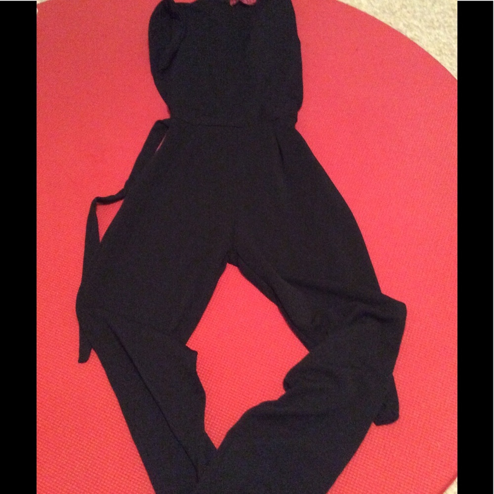 Black Wrap over Jumpsuit