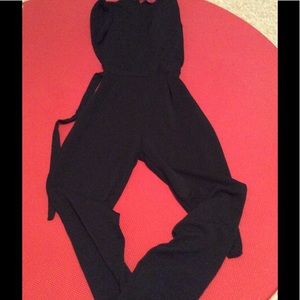 Black Wrap over Jumpsuit