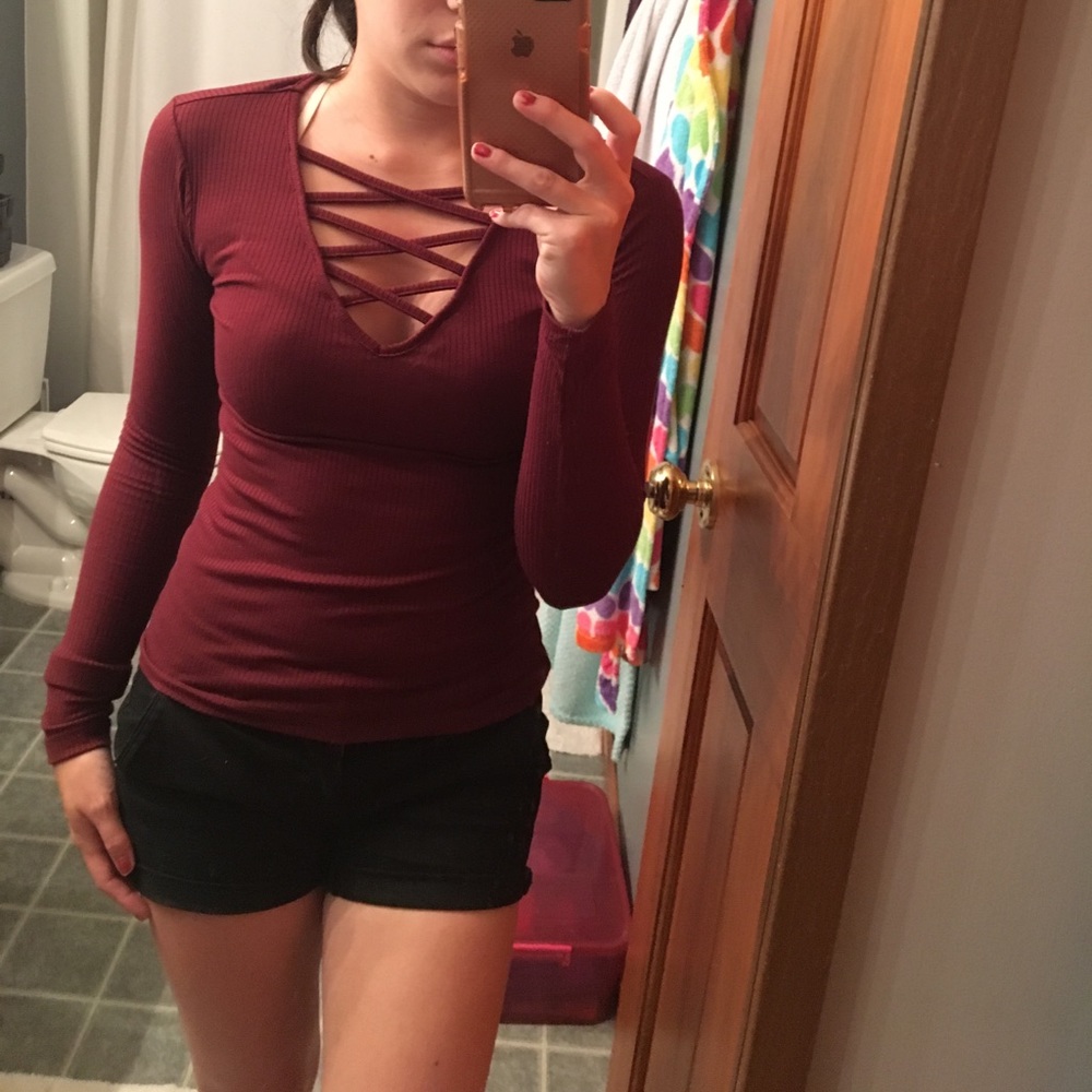 Criss-cross lace up top