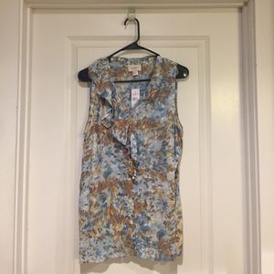 Sleeveless blouse with great fall colors