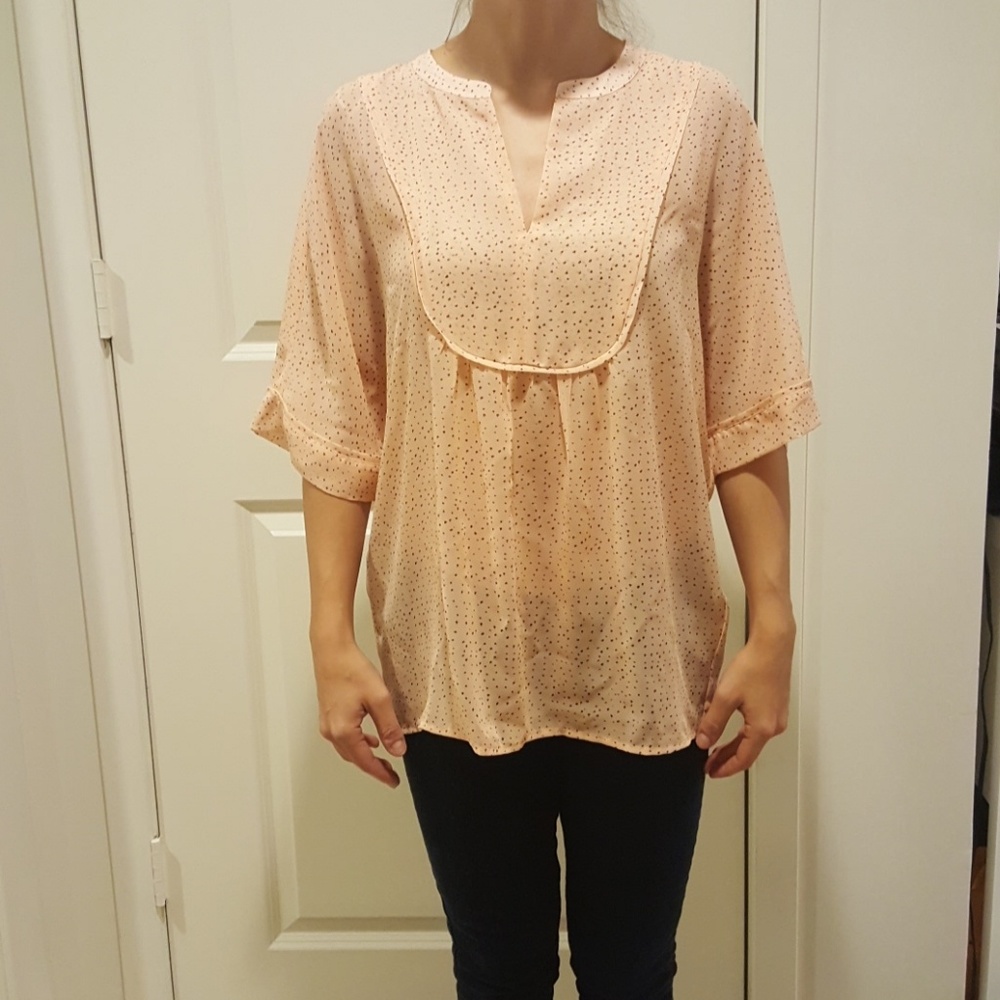 Polka dot Peach blouse