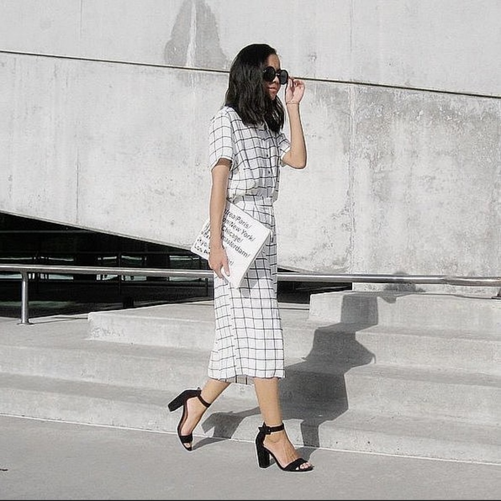 Grid Print Culottes