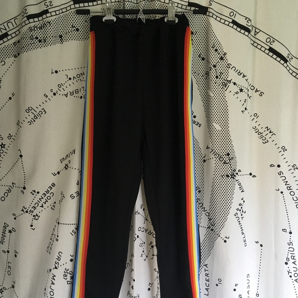 rainbow stripe side pants