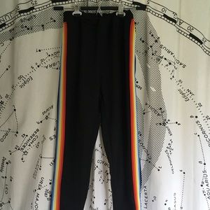 rainbow stripe side pants