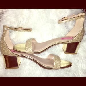 Gold Betsey Johnson Block Heels