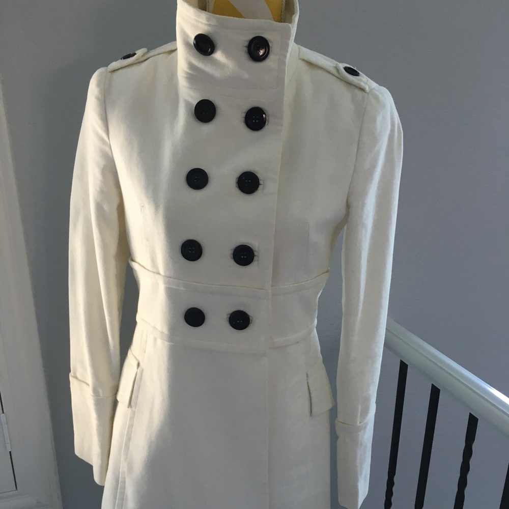 MNG Mango women's ivory peacoat Sz medium