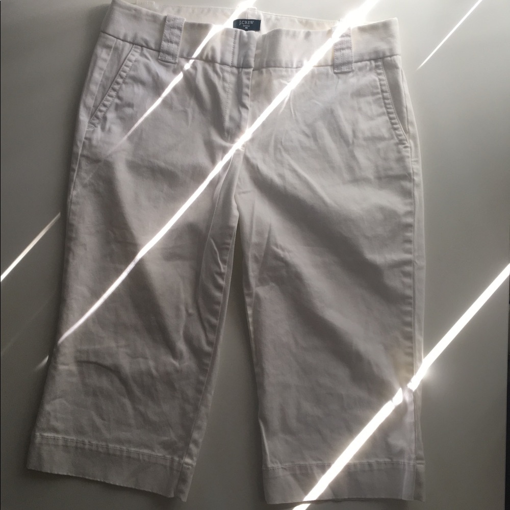 J. Crew white tailored knee length pants