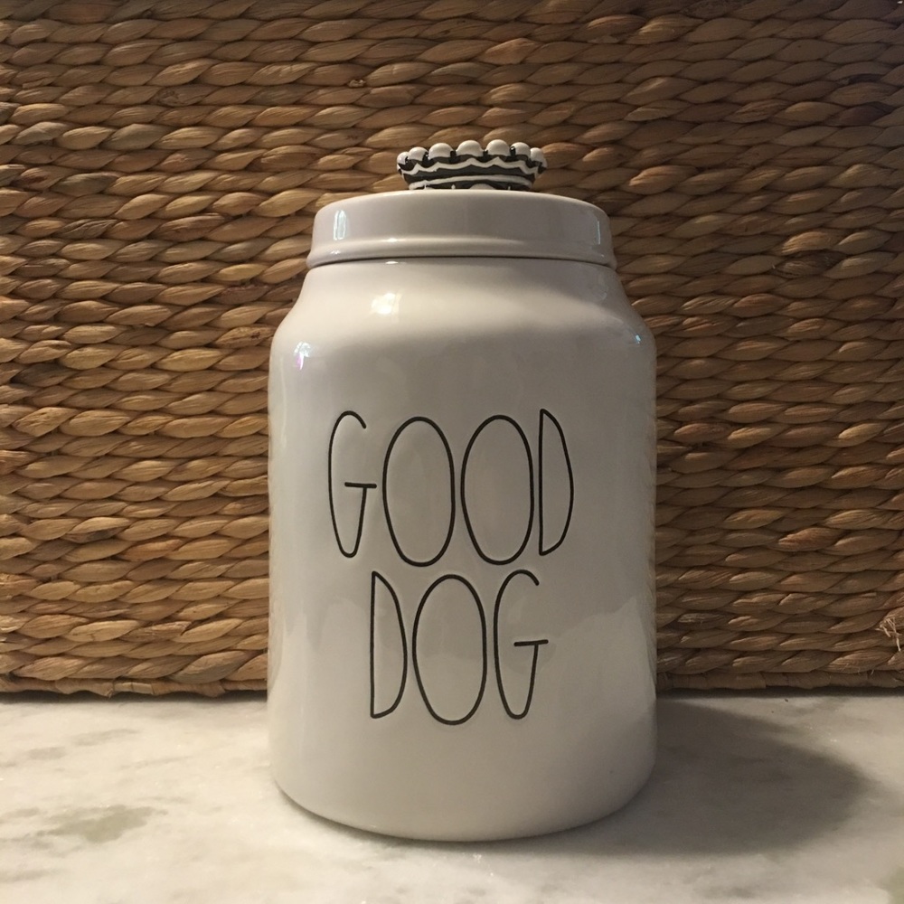 Rae Dunn dog treat canister: GOOD DOG