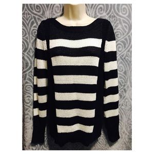 Calvin Klein black and white striped sweater