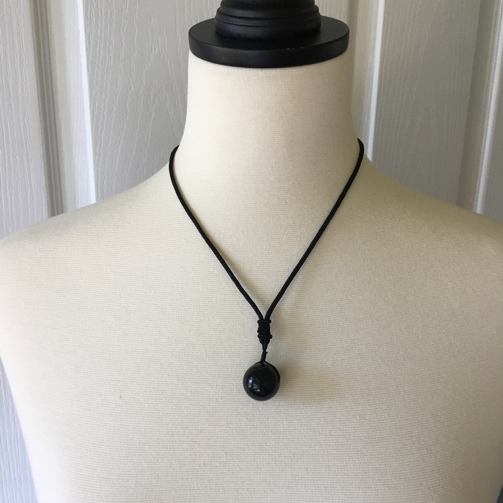 Genuine Obsidian Necklace, New 🌸