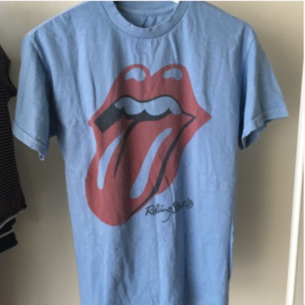 NWOT Blue Rolling Stones Top