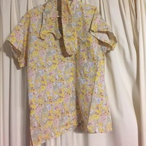 Easter bunny scrub top. One pocket.