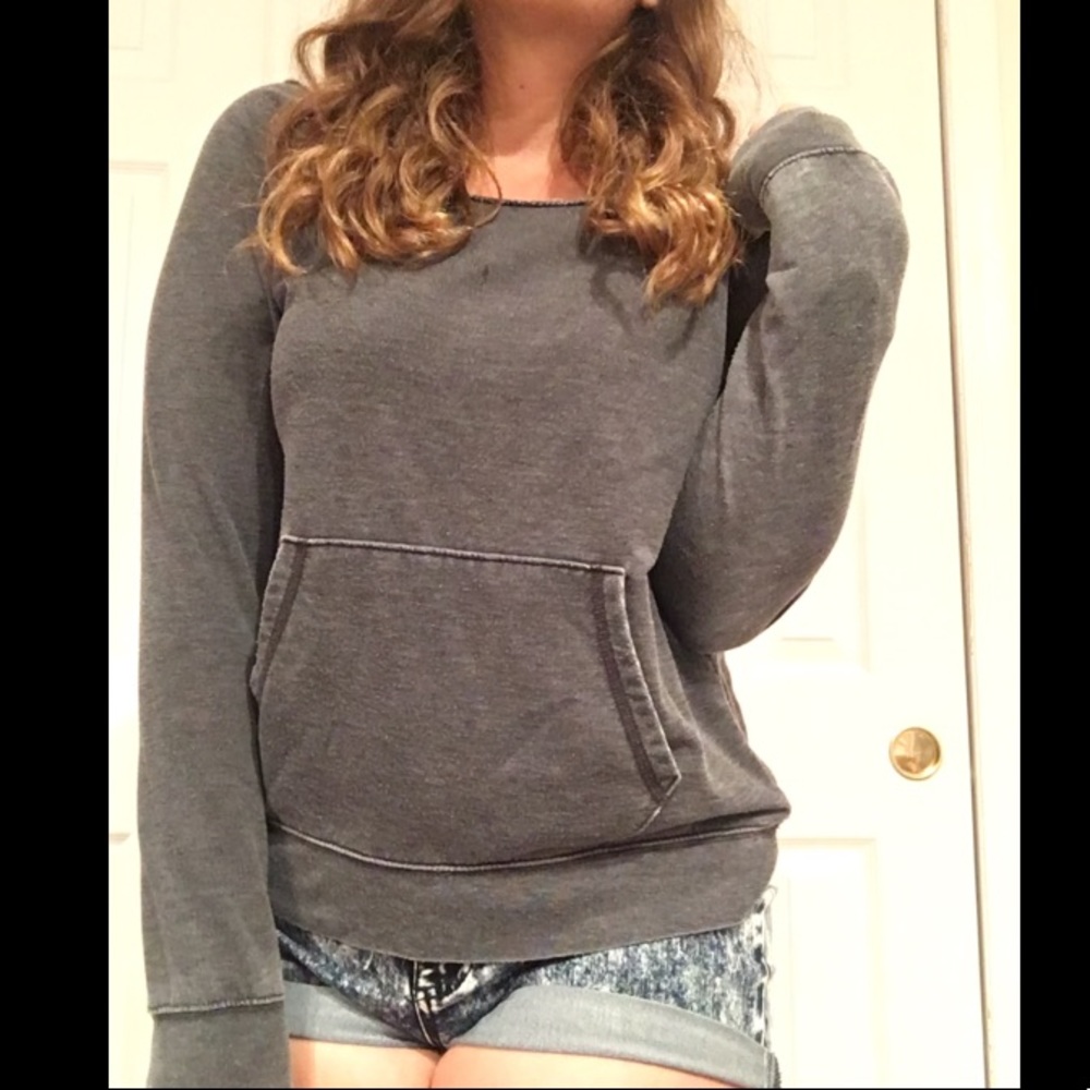 2 for $15 •  Dark grey distressed sweater