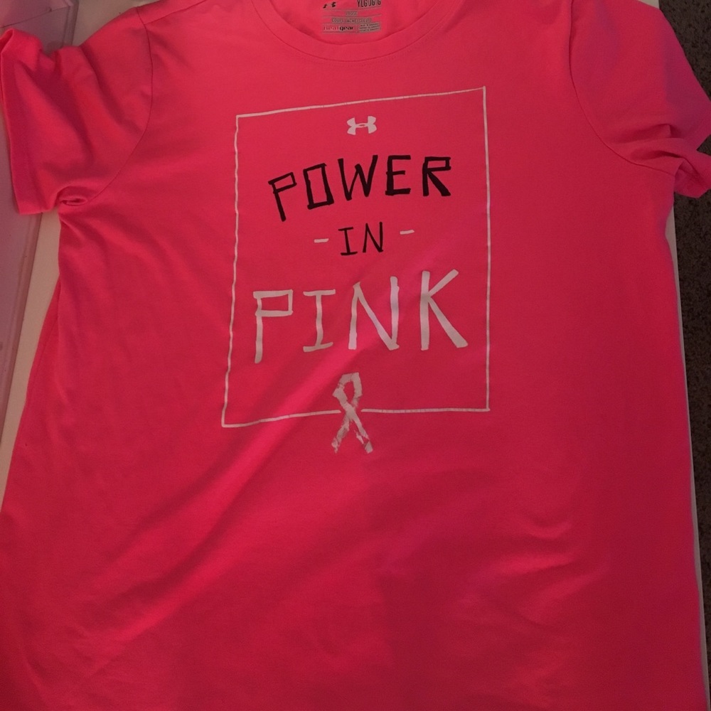 YOUTH underarmer breast cancer shirt