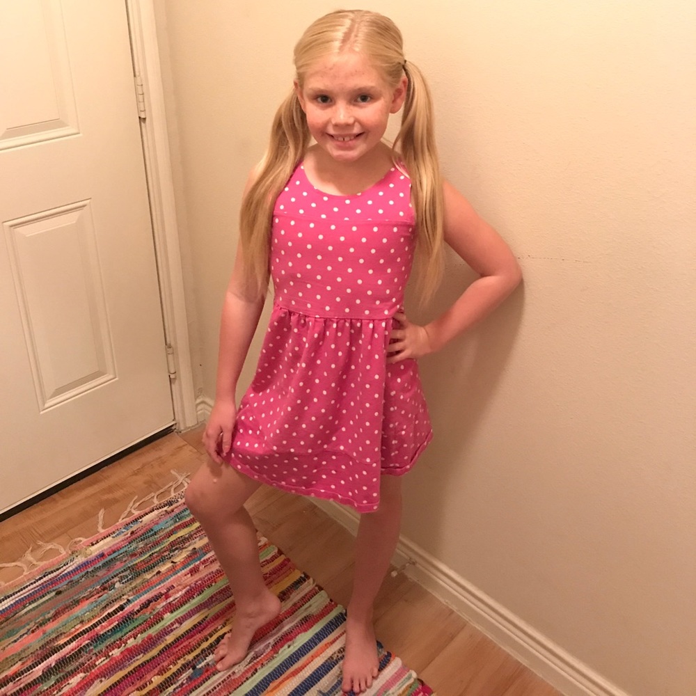 A pinky polka dress