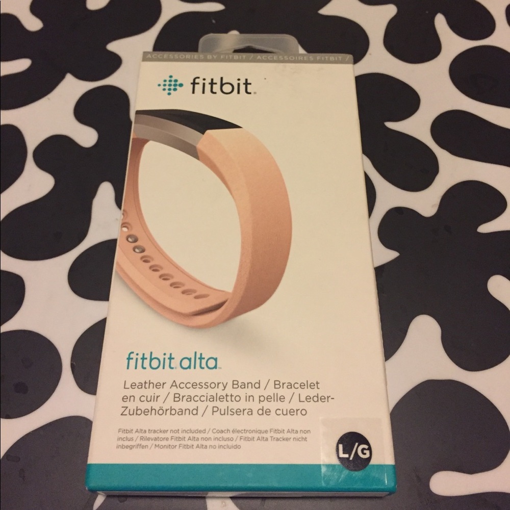 Fitbit Alta Pink Leather Accessory Band Large