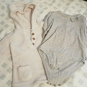 White sweater with gray shirt