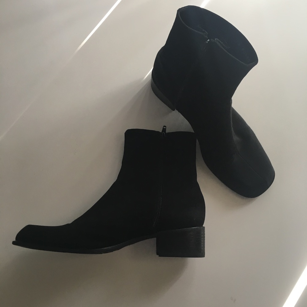 Stuart Weitzman black nylon booties