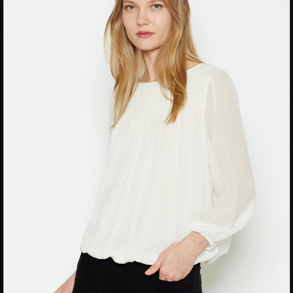 New! [Joie] Leia Diamond Embroidered Silk Blouse - Picture 1 of 5