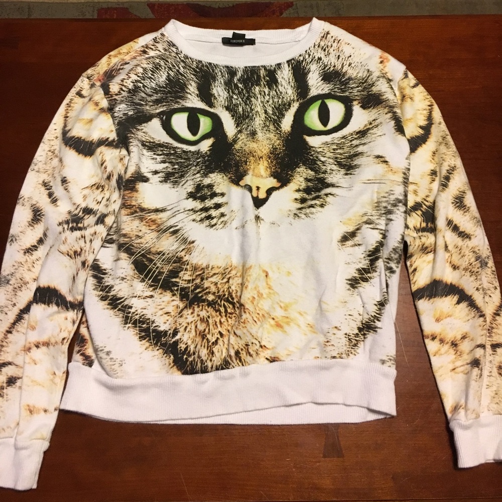Forever 21 cat sweatshirt