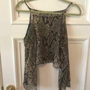 Off the shoulder snake skin design crop top