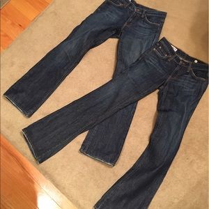 2 pairs size 26 red engine Scarlett style jeans