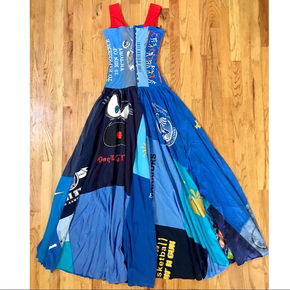 Designer Angela Johnson Custom Patchwork T-Shirt Cinderella Gown - Picture 4 of 8