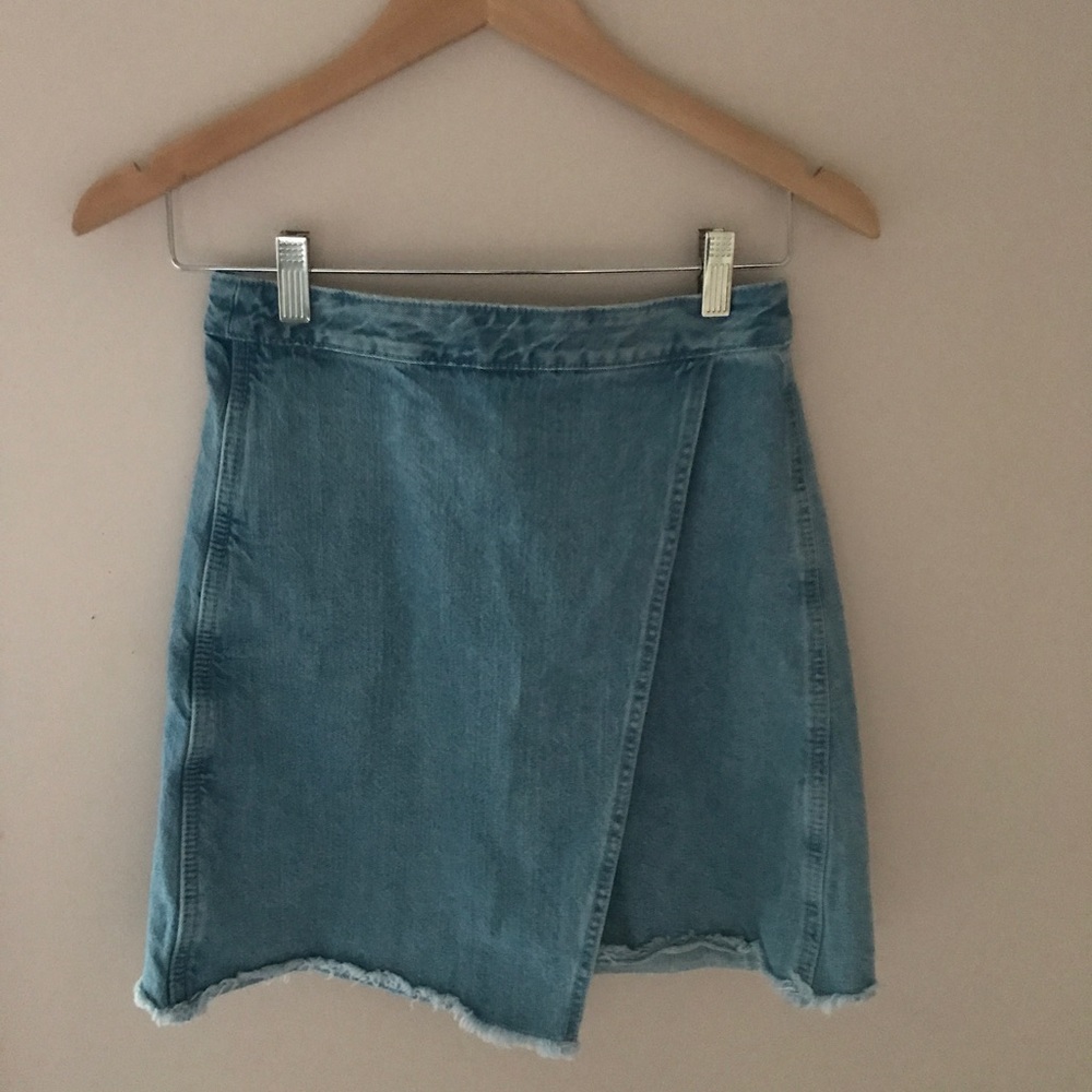 Denim wrap skirt