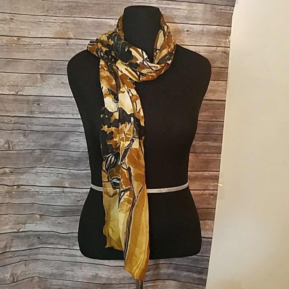 Brown Print Scarf