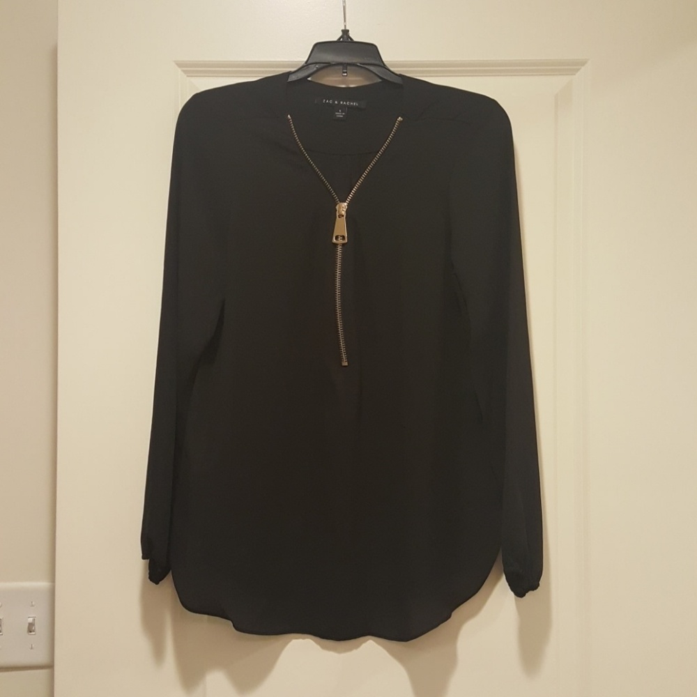 Black Blouse wirh front zipper
