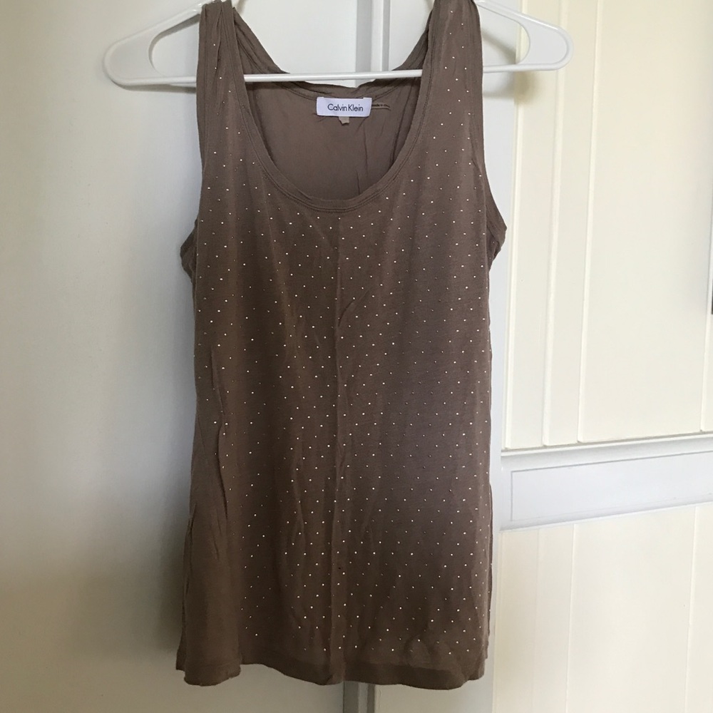 🦄Calvin Klein Medium Silver Polka Dot Tank Top🌺