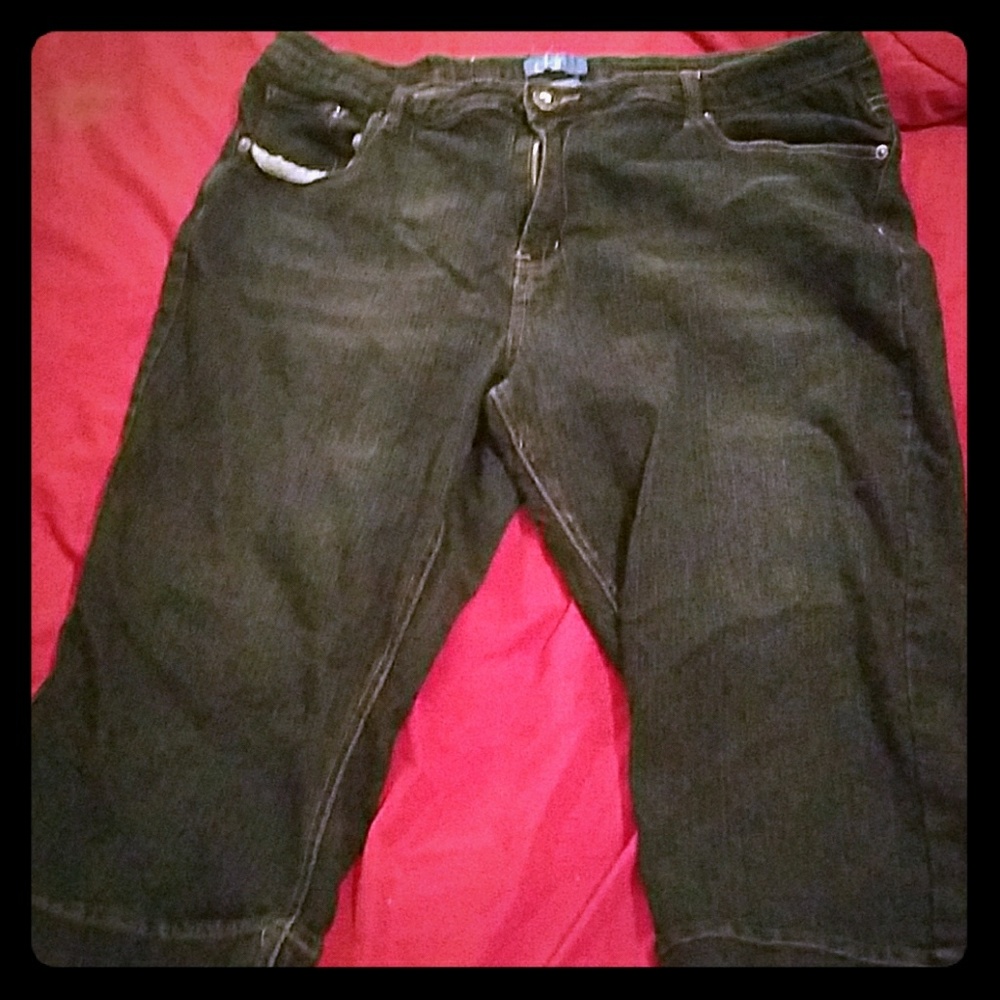 Denim Capris w/ crystal details