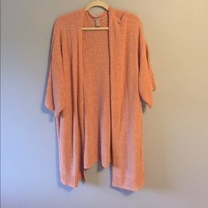 Peach short sleeve cardigan