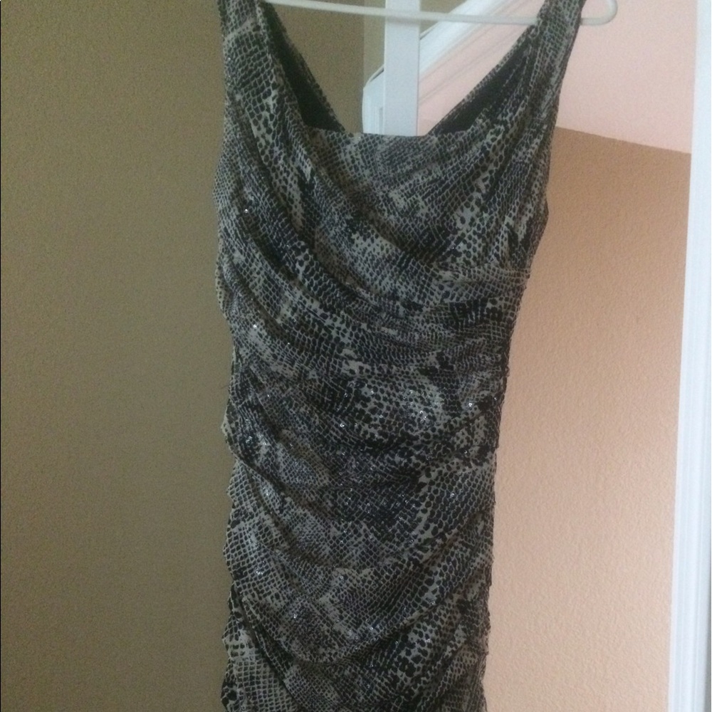LAST CHANCE BEFORE DONATING! 
Black and silver leopard/sequin dress