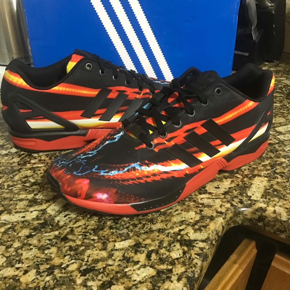 Adidas Originals ZX Flux carbon red/blue size 13