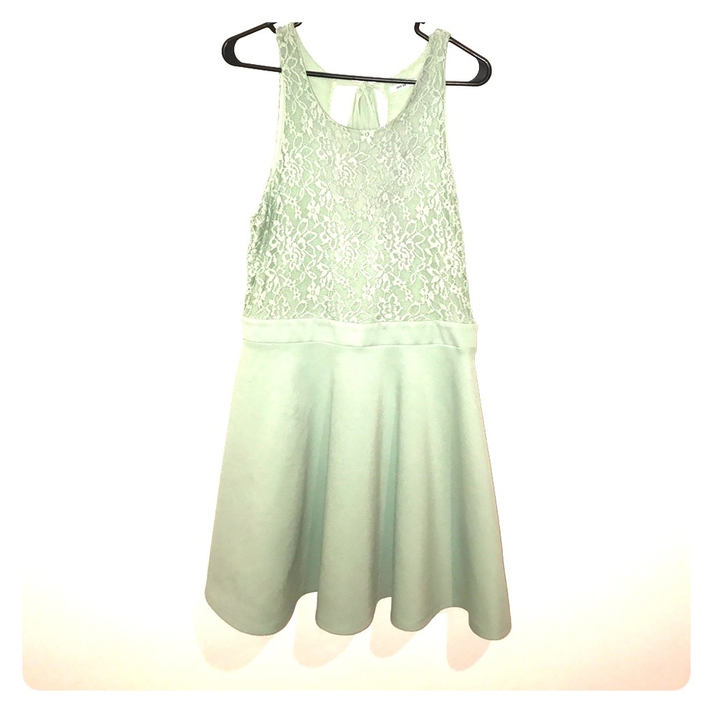 Plunging back Mint Dress