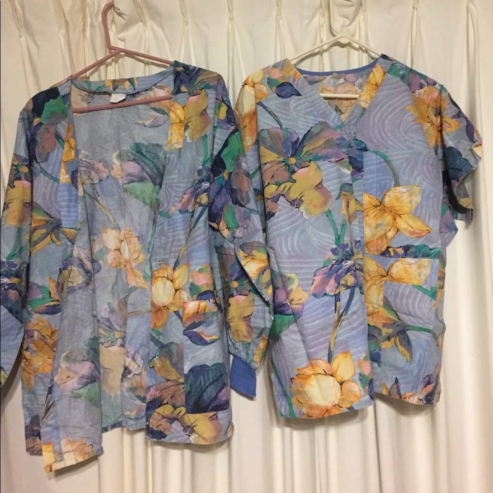 Scrub top & lab coat