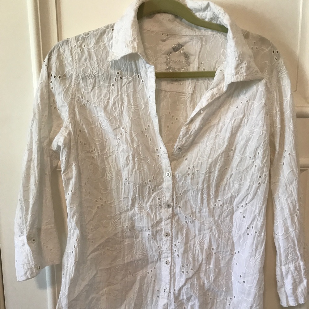 White collared button up