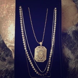 Paula Abdul Pendant Necklace and 3-chain Necklace