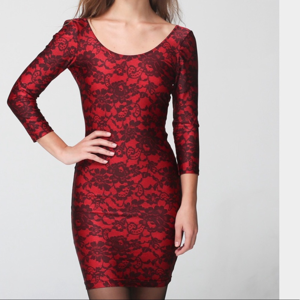 American Apparel Bodycon 3/4 Sleeve Dress