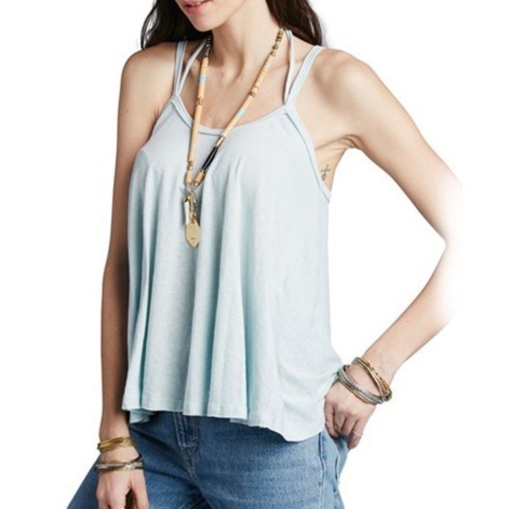 NWT Free People Moonstone Blue Tank S