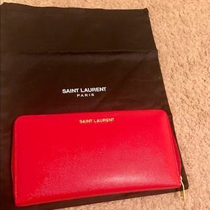 Saint Laurent Large Pebble Leather Wallet