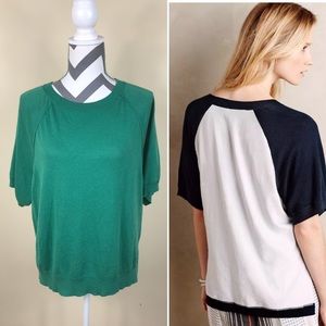 💍 MOTH Anthro Green Gray East Falls Pullover Top