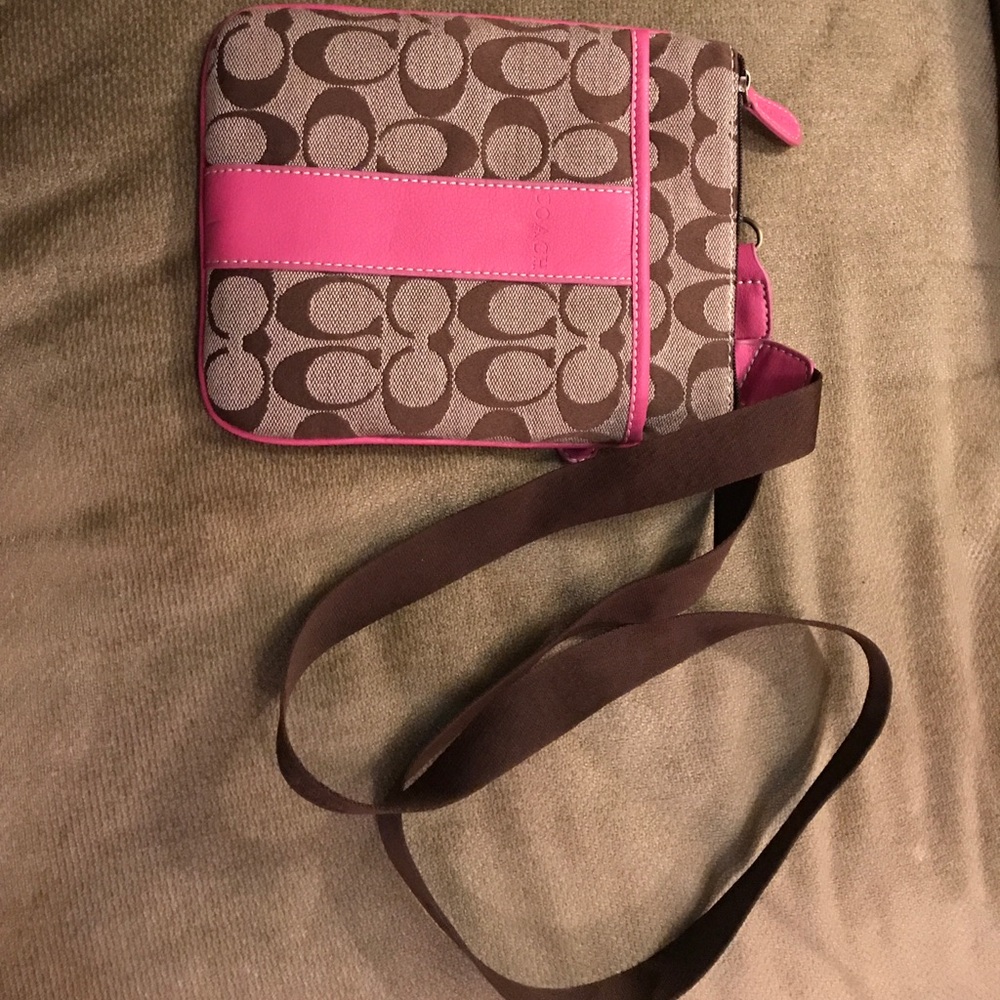 Over the shoulder brand new Coach purse