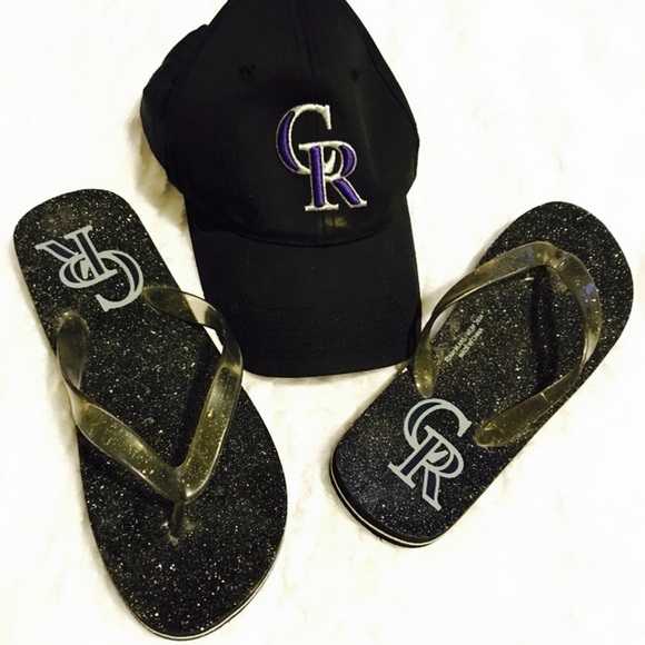 Shoes - Colorado Rockies Glitter Flip Flops! 💜