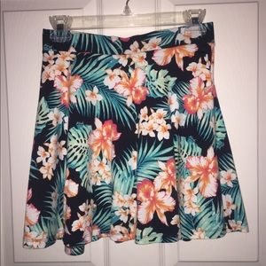 Tropical print skater skirt