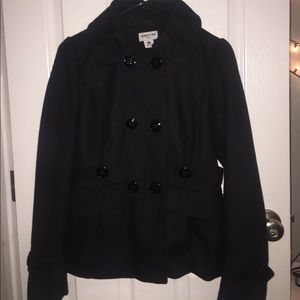 black Celebrity Pink button up pea coat