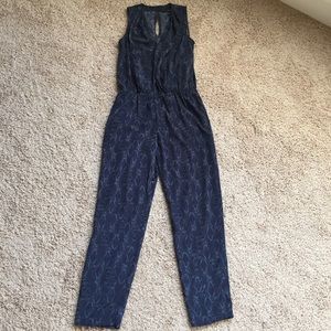 Banana Republic Blue Snakeskin Jumpsuit Sz 00P