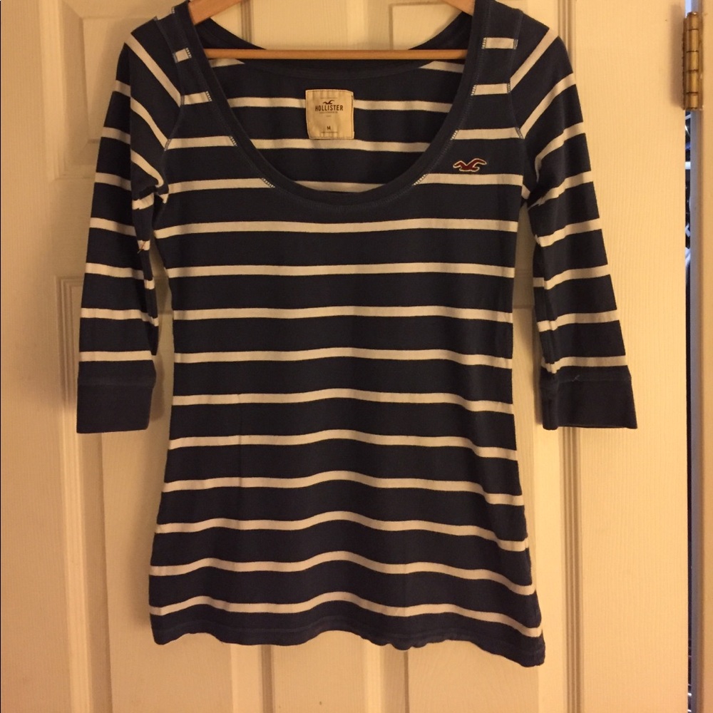 Hollister Blue Striped Top